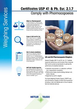 Datasheet for Pharmacopoeia Certificates in Weighing Datasheet for Pharmacopoeia Certificates in Weighing